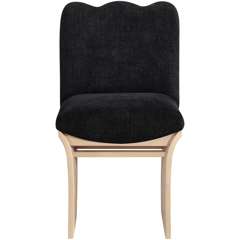 Pemberly Row Contemporary Black Chenille Fabric Upholstered Dining Chair