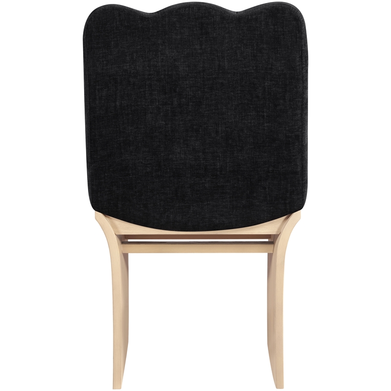 Pemberly Row Contemporary Black Chenille Fabric Upholstered Dining Chair