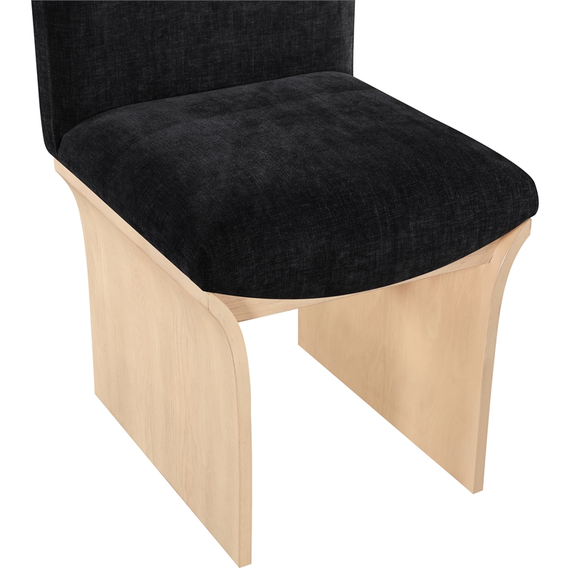 Pemberly Row Contemporary Black Chenille Fabric Upholstered Dining Chair