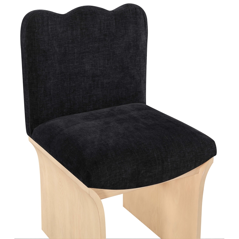 Pemberly Row Contemporary Black Chenille Fabric Upholstered Dining Chair