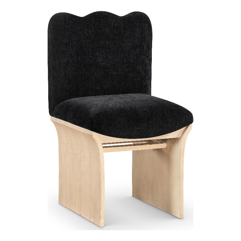 Pemberly Row Contemporary Black Chenille Fabric Upholstered Dining Chair
