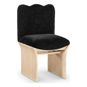 Pemberly Row Contemporary Black Chenille Fabric Upholstered Dining Chair