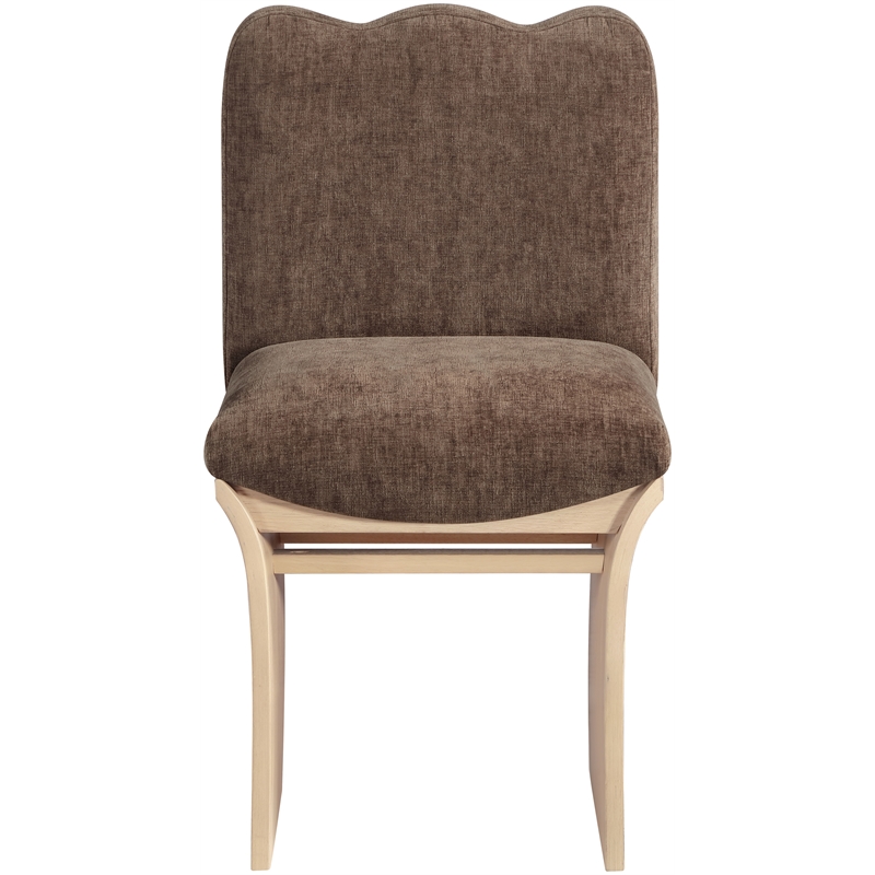 Pemberly Row Contemporary Brown Chenille Fabric Upholstered Dining Chair