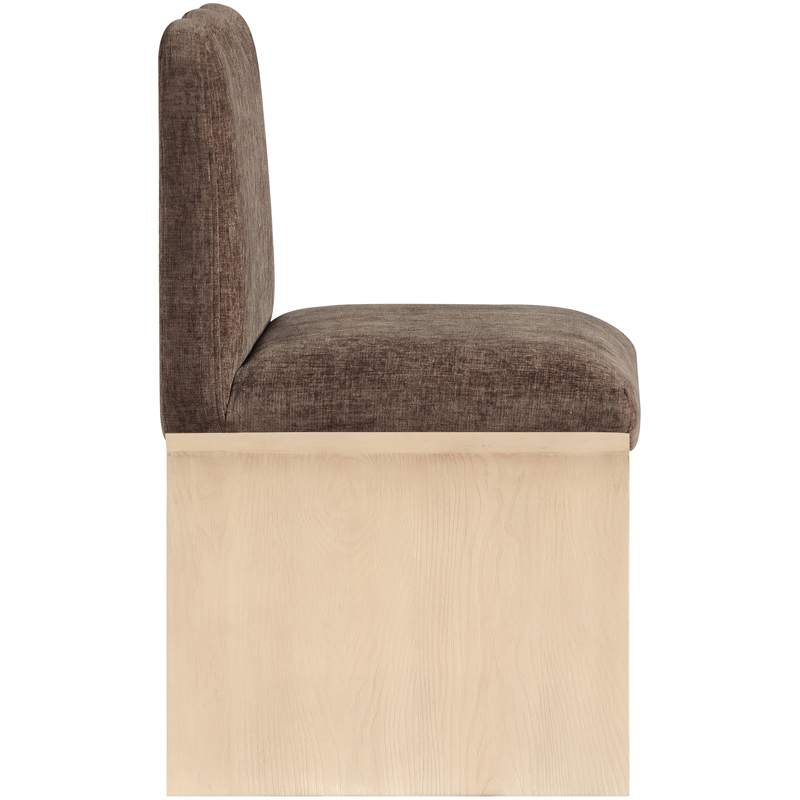 Pemberly Row Contemporary Brown Chenille Fabric Upholstered Dining Chair
