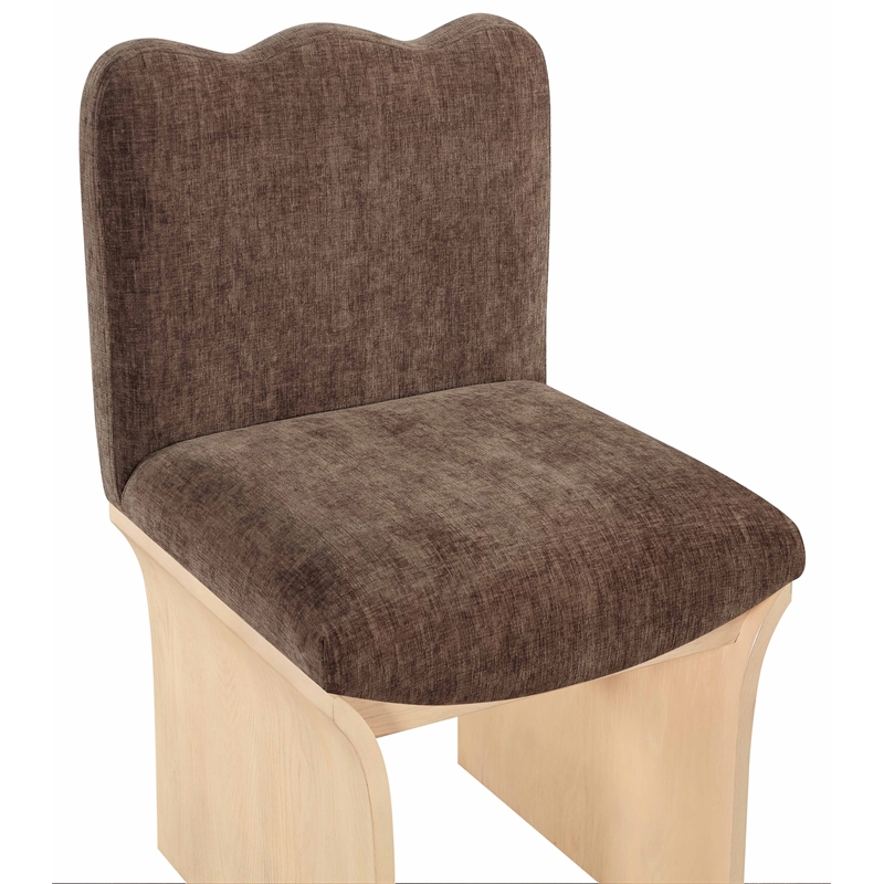 Pemberly Row Contemporary Brown Chenille Fabric Upholstered Dining Chair