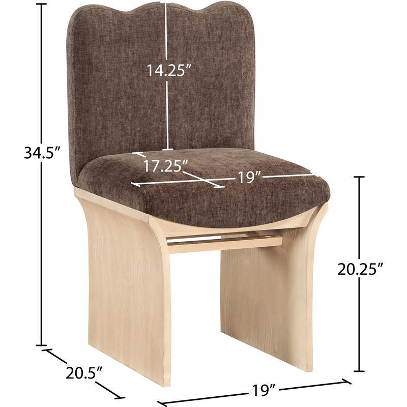 Pemberly Row Contemporary Brown Chenille Fabric Upholstered Dining Chair