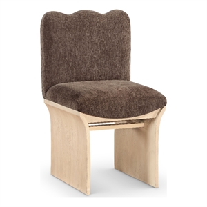 Pemberly Row Contemporary Brown Chenille Fabric Upholstered Dining Chair