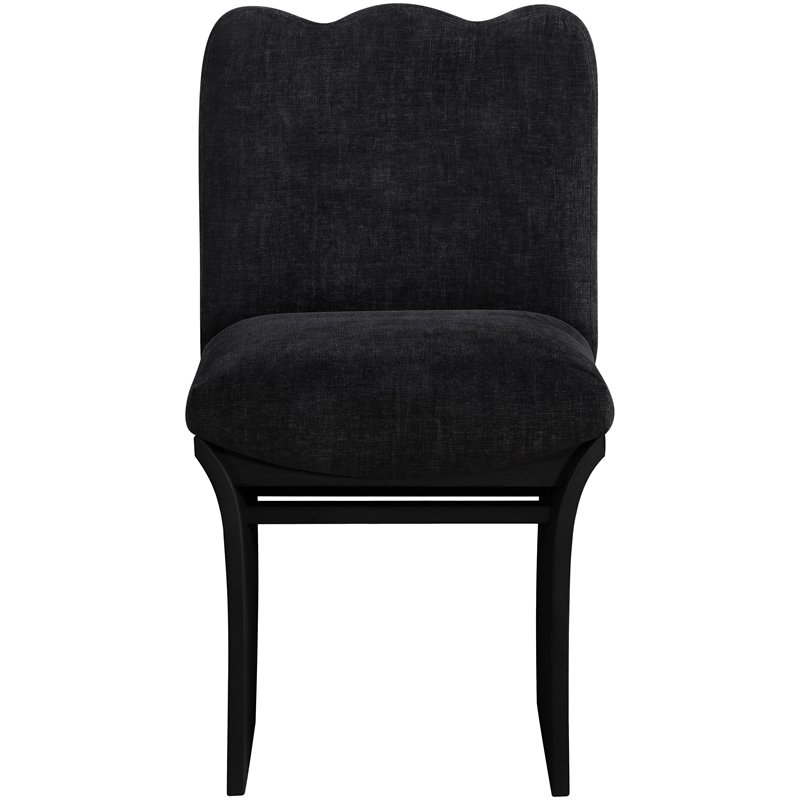 Pemberly Row Contemporary Black Chenille Fabric Upholstered Dining Chair