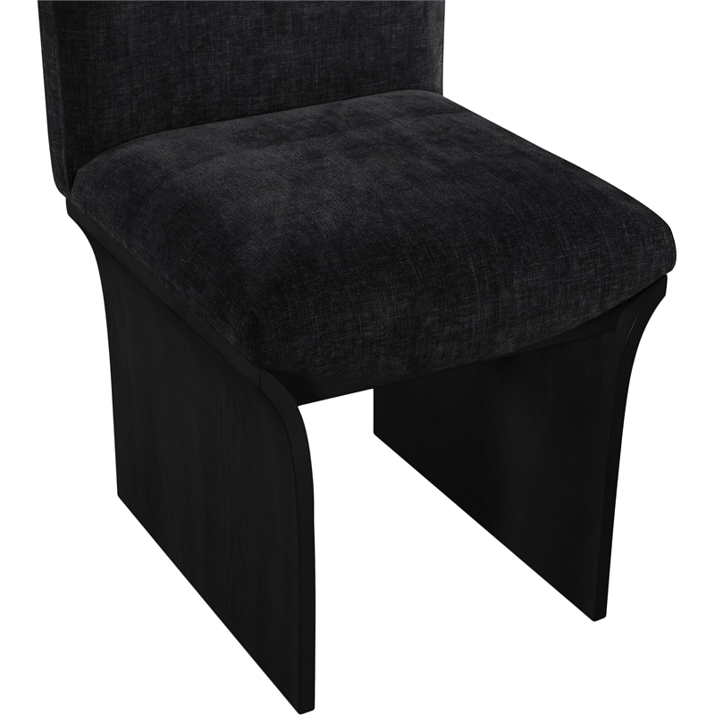 Pemberly Row Contemporary Black Chenille Fabric Upholstered Dining Chair