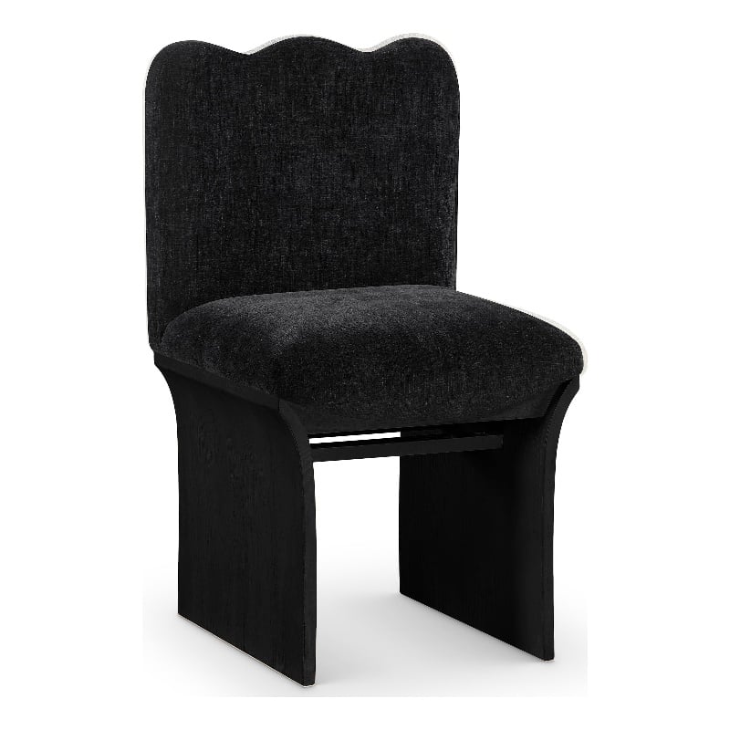 Pemberly Row Contemporary Black Chenille Fabric Upholstered Dining Chair