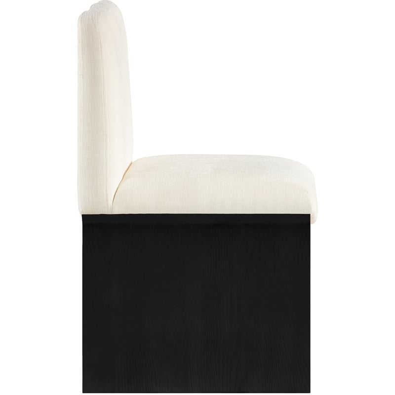 Pemberly Row Contemporary Cream Chenille Fabric Upholstered Dining Chair