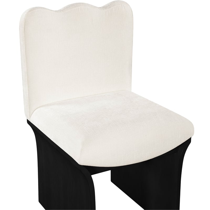 Pemberly Row Contemporary Cream Chenille Fabric Upholstered Dining Chair