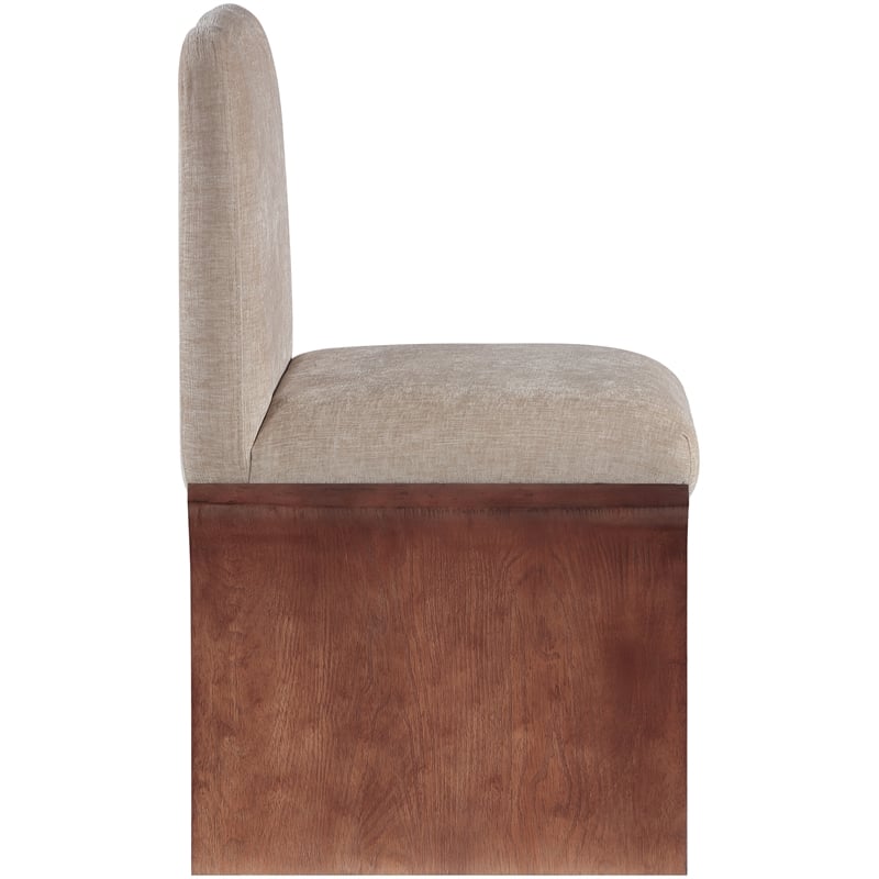 Pemberly Row Contemporary Beige Chenille Fabric Upholstered Dining Chair