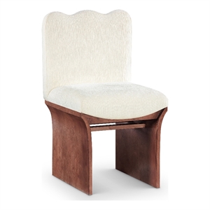 Pemberly Row Contemporary Cream Chenille Fabric Upholstered Dining Chair