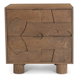 Pemberly Row Solid Wood Frame 24&quot Nightstand in Sandblasted Brown