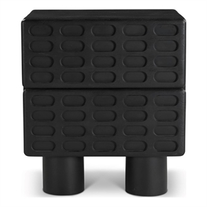 Pemberly Row Solid Wood Frame 22&quot Nightstand in Sandblasted Black