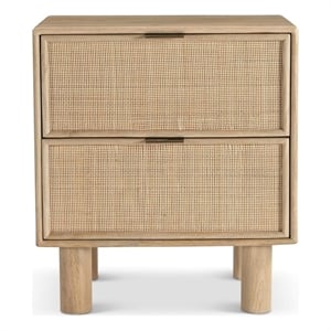 Pemberly Row Modern Solid Wood Frame 22&quot Nightstand in Natural