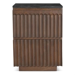 Pemberly Row Modern Solid Wood Frame 18&quot Mini Nightstand in Black