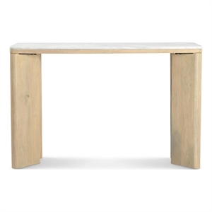 Pemberly Row Solid Wood Frame 48&quot Console Table in Bleached Oak
