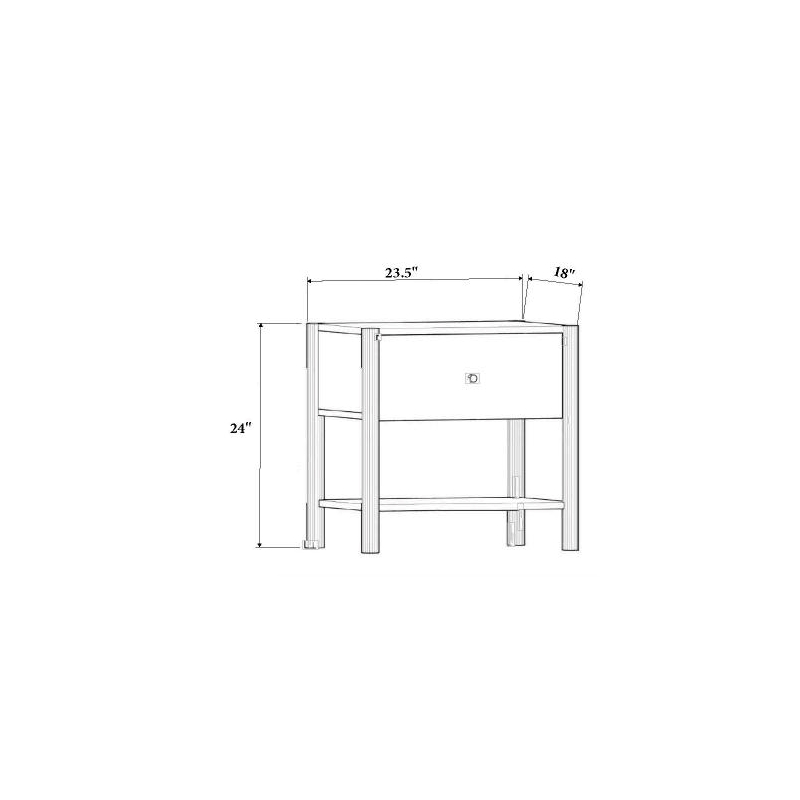 Pemberly Row Modern Solid Wood Frame 23.5