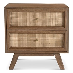 Pemberly Row Solid Wood Frame 22&quot Nightstand in Sandblasted Brown