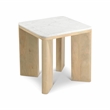 Pemberly Row Modern Solid Wood Frame End Table in Bleached Oak