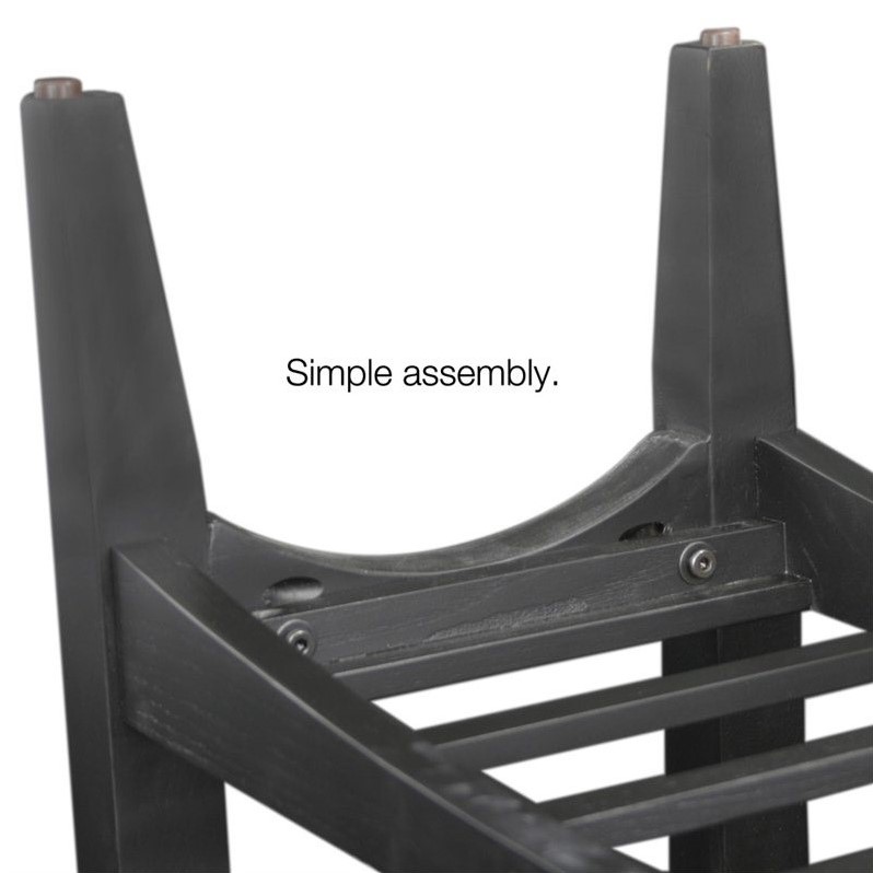 Pemberly Row Wood Mission Wine Stand with Storage Drawers in Black