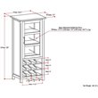 Pemberly Row Contemporary Wine Rack Cabinet in Tobacco Brown