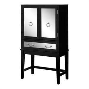 Pemberly Row Contemporary Wood Two-Tone Wine Rack in Black Finish