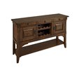 Pemberly Row Contemporary Solid Wood Wine Rack Sideboard in Warm Pecan