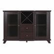 Pemberly Row Transitional Wood Buffet with Wine Rack in Cappuccino