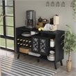Pemberly Row Contemporary Wood Multi-Storage Buffet in Cappuccino