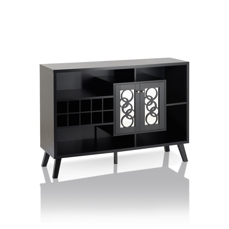 Pemberly Row Contemporary Wood Multi-Storage Buffet in Cappuccino