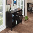 Pemberly Row Transitional Engineered Wood Wine Rack/Buffet in Cappuccino