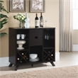 Pemberly Row Transitional Engineered Wood Wine Rack/Buffet in Cappuccino