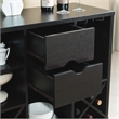Pemberly Row Transitional Engineered Wood Wine Rack/Buffet in Cappuccino