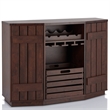 Pemberly Row Transitional Wood Multi-Storage Buffet in Vintage Walnut
