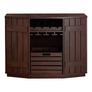 Pemberly Row Transitional Wood Multi-Storage Buffet in Vintage Walnut