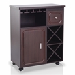 Pemberly Row Contemporary Wood Wine Rack Kitchen Cart in Espresso