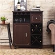 Pemberly Row Contemporary Wood Wine Rack Kitchen Cart in Espresso