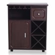 Pemberly Row Contemporary Wood Wine Rack Kitchen Cart in Espresso