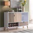 Pemberly Row ModernTransitional Wood 10-Bottle Wine Rack in White