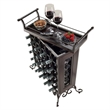 Pemberly Row Transitional Wood/Metal Wine Rack with Removable Tray in Bronze