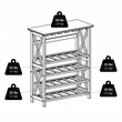 Pemberly Row Transitional Solid Wood Wine Rack with Glass Racks in Espresso