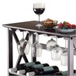Pemberly Row Transitional Solid Wood Wine Rack with Glass Racks in Espresso