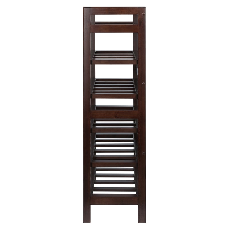 Pemberly Row 6-Tier Transitional Solid Wood Wine Rack in Antique Walnut