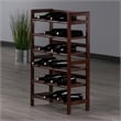 Pemberly Row 6-Tier Transitional Solid Wood Wine Rack in Antique Walnut