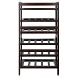 Pemberly Row 6-Tier Transitional Solid Wood Wine Rack in Antique Walnut