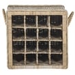 Pemberly Row Contemporary 16 Bottle Rattan Wicker Wine Rack in Black