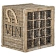 Pemberly Row Contemporary 16 Bottle Rattan Wicker Wine Rack in Black